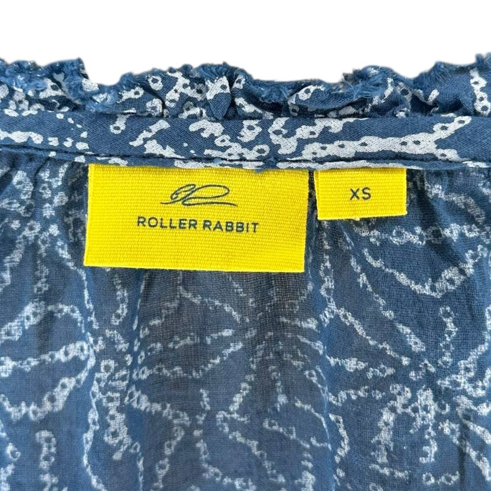 Roller Rabbit Blue Patterned Lightweight Semi-She… - image 7